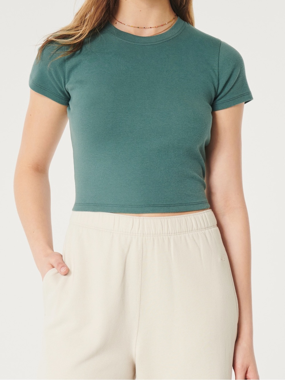 Hollister green baby tee